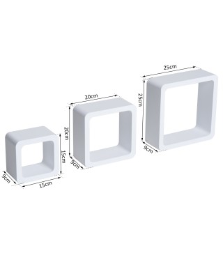 Juego de 3 Cubos Estantes de Pared
