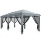 Carpa Plegable Pop-Up Gazebo 6x3 m con 6 Paredes Laterales de Malla Anti-UV y Bolsa de Transporte Gris