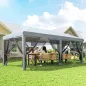 Carpa Plegable Pop-Up Gazebo 6x3 m con 6 Paredes Laterales de Malla Anti-UV y Bolsa de Transporte Gris