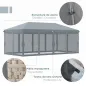 Carpa Plegable Pop-Up Gazebo 6x3 m con 6 Paredes Laterales de Malla Anti-UV y Bolsa de Transporte Gris
