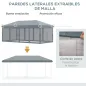 Carpa Plegable Pop-Up Gazebo 6x3 m con 6 Paredes Laterales de Malla Anti-UV y Bolsa de Transporte Gris