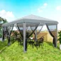 Carpa Plegable Pop-Up Gazebo 6x3 m con 6 Paredes Laterales de Malla Anti-UV y Bolsa de Transporte Gris