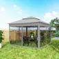 Carpa Plegable Gazebo 3,3x3,3 m con 4 Paredes Laterales de Malla Anti-UV y Bolsa de Transporte Gris Claro