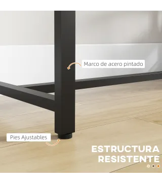 Mesa Alta Cocina con 3 Estantes Mesa Alta Bar para 2 Personas Patas de Acero para Salón 120x40x105 cm Marrón y Negro