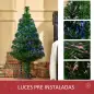 Árbol de Navidad de 90 cm Árbol Artificial de Fibra Óptica de 4 Colores con Soporte Ø48x90cm Verde