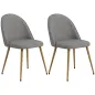 Pack de 2 Sillas de Comedor Sillas de Cocina Tapizadas de Tela de Lino con Patas de Acero Carga 120 kg 50x52x83 cm Gris