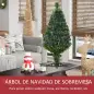 Árbol de Navidad de 90 cm Árbol Artificial de Fibra Óptica de 4 Colores con Soporte Ø48x90cm Verde
