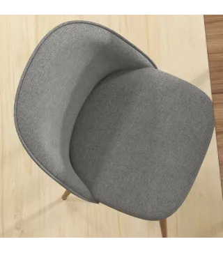 Pack de 2 Sillas de Comedor Sillas de Cocina Tapizadas de Tela de Lino con Patas de Acero Carga 120 kg 50x52x83 cm Gris