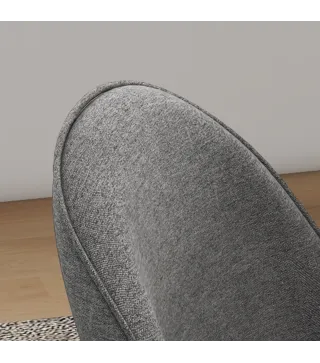 Pack de 2 Sillas de Comedor Sillas de Cocina Tapizadas de Tela de Lino con Patas de Acero Carga 120 kg 50x52x83 cm Gris