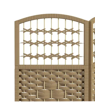 Biombo Separador de Ambientes de 3 Paneles Plegable de Cuerda de Papel 120x170cm Decoración para Dormitorio Natural