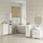 Mueble Auxiliar Baño Moderno con 2 Cajones Armario y Estantes Ajustables Antivuelco Carga 35 kg 60x30x93 cm Blanco