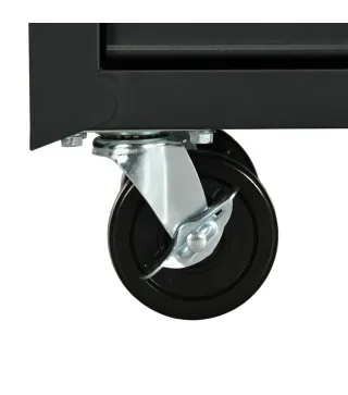 Carro de Herramientas con 7 Cajones Cerradura Asa 2 Ruedas con Freno de Bloqueo para Garaje Hogar Negro