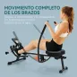 Máquina de Remo para Casa con 12 Niveles de Resistencia Hidráulica Pantalla LCD para Entrenaminto en Gimnasio Negro