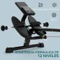 Máquina de Remo para Casa con 12 Niveles de Resistencia Hidráulica Pantalla LCD para Entrenaminto en Gimnasio Negro
