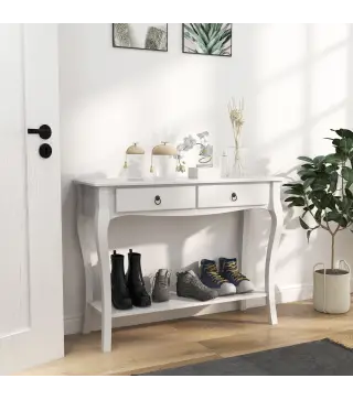 Mesa Consola Aparador Salón Comedor Mueble Recibidor Mesa Auxiliar con Cajones y Estante Diseño Elegante 100x33x75cm Madera Colo