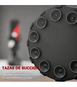 Saco de Boxeo de Pie 175 cm para Adultos Altura Ajustable de Banda Base Rellenable con Ventosas Amortiguador Negro