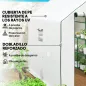 Invernadero de Exterior con 12 Estantes Puerta Enrollable Cubierta de PE y Marco de Acero 140x213x190 cm Blanco