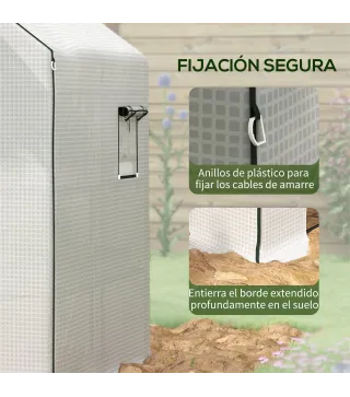 Cubierta de Repuesto para Invernadero 140x143x190cm con Ventana Puerta Enrollable Anti-UV para Plantas Jardín Blanco