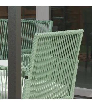 Conjunto de Jardín Exterior de Ratán Sintético con 2 Sillones 1 Sofá de 2 Plazas 1 Mesa de Centro y Cojines Verde