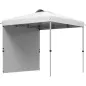 Carpa Plegable de Jardín de 2,5x2,5 m con Altura Ajustable Anti-UV con 1 Pared Lateral y Bolsas de Arena Blanco