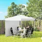 Carpa Plegable de Jardín de 2,5x2,5 m con Altura Ajustable Anti-UV con 1 Pared Lateral y Bolsas de Arena Blanco