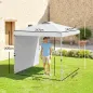 Carpa Plegable de Jardín de 2,5x2,5 m con Altura Ajustable Anti-UV con 1 Pared Lateral y Bolsas de Arena Blanco