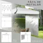 Carpa Plegable de Jardín de 2,5x2,5 m con Altura Ajustable Anti-UV con 1 Pared Lateral y Bolsas de Arena Blanco