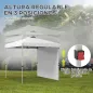 Carpa Plegable de Jardín de 2,5x2,5 m con Altura Ajustable Anti-UV con 1 Pared Lateral y Bolsas de Arena Blanco