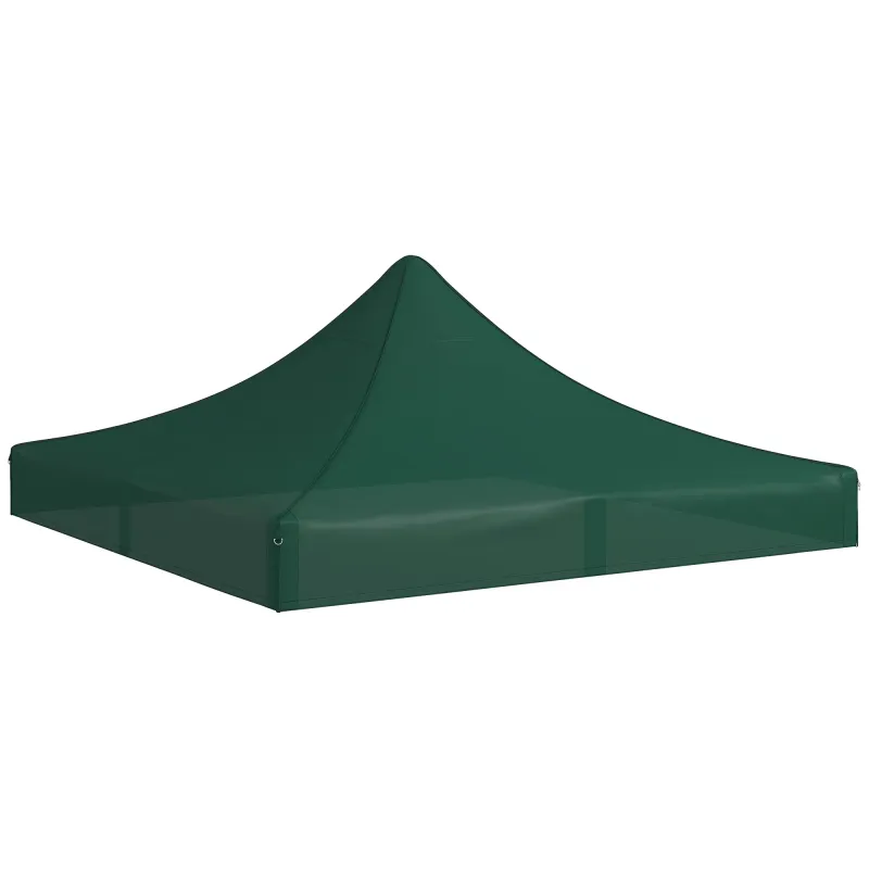 Techo de Repuesto para Carpa Plegable de Tela Oxford 3x3 m con Techo Puntiagudo Impermeable y Anti-UV Verde Oscuro