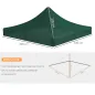 Techo de Repuesto para Carpa Plegable de Tela Oxford 3x3 m con Techo Puntiagudo Impermeable y Anti-UV Verde Oscuro