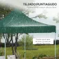 Techo de Repuesto para Carpa Plegable de Tela Oxford 3x3 m con Techo Puntiagudo Impermeable y Anti-UV Verde Oscuro