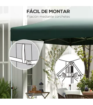 Techo de Repuesto para Carpa Plegable de Tela Oxford 3x3 m con Techo Puntiagudo Impermeable y Anti-UV Verde Oscuro