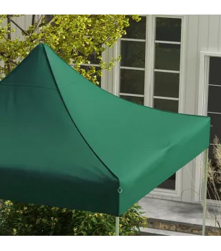 Techo de Repuesto para Carpa Plegable de Tela Oxford 3x3 m con Techo Puntiagudo Impermeable y Anti-UV Verde Oscuro