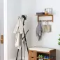Perchero de Pared de Bambú Estante Toallero de pared 4 Ganchos para Entrada Salón Baño Pasillo Dormitorio 50x16x17,5 cm Carga 5k