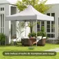 Techo de Repuesto para Carpa Plegable de Tela Oxford 3x3 m con Techo Puntiagudo Impermeable y Anti-UV Blanco