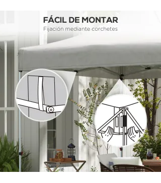 Techo de Repuesto para Carpa Plegable de Tela Oxford 3x3 m con Techo Puntiagudo Impermeable y Anti-UV Blanco