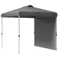 Carpa Plegable de Jardín de 2,5x2,5 m con Altura Ajustable Anti-UV con 1 Pared Lateral y Bolsas de Arena Gris Oscuro