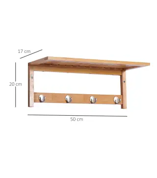 Perchero de Pared de Bambú