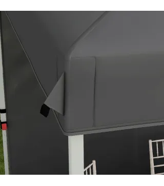 Carpa Plegable de Jardín de 2,5x2,5 m con Altura Ajustable Anti-UV con 1 Pared Lateral y Bolsas de Arena Gris Oscuro