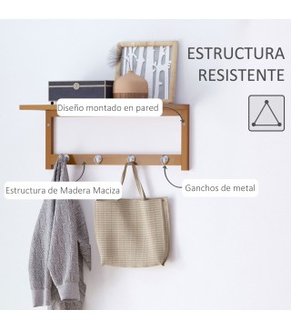 Perchero de Pared de Bambú
