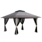 Carpa Plegable Pop-up con Altura Ajustable Protección UV50+ Doble Techo y Mosquiteras 4x4x2,8 m Gris Claro