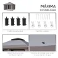 Carpa Plegable Pop-up con Altura Ajustable Protección UV50+ Doble Techo y Mosquiteras 4x4x2,8 m Gris Claro