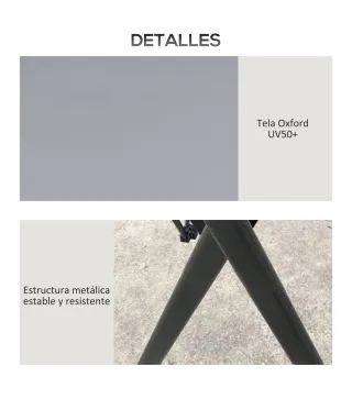 Carpa Plegable Pop-up con Altura Ajustable Protección UV50+ Doble Techo y Mosquiteras 4x4x2,8 m Gris Claro