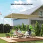 Techo de Repuesto Retráctil 3,5x2,6 m para Marco de 4x3 m Toldo de Tela Solo para Cenador Jardín con 10 Orificios Beige