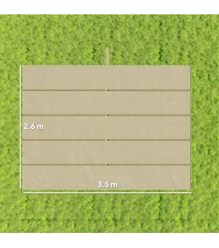 Techo de Repuesto Retráctil 3,5x2,6 m para Marco de 4x3 m Toldo de Tela Solo para Cenador Jardín con 10 Orificios Beige