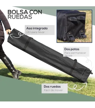 Carpa de Jardín 2,5x2,5x2,68 m Protección UV 50+ Ajustable en Altura con 4 Bolsas de Arena y Bolsa de Transporte Verde