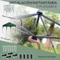 Carpa de Jardín 2,5x2,5x2,68 m Protección UV 50+ Ajustable en Altura con 4 Bolsas de Arena y Bolsa de Transporte Verde
