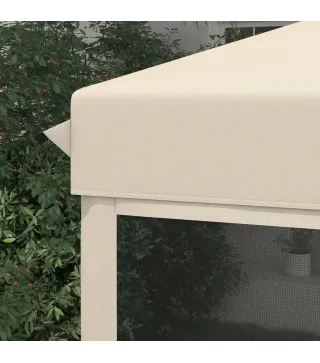 Cenador de Jardín 3x3 m con Mosquiteras Anti-UV Marco de Acero y Bolsa de Transporte para Patio Terraza Fiesta Beige