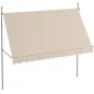 Toldo Manual Retráctil con Manivela 350x120x210-300 cm con Altura Ajustable Impermeable y Anti-UV Arena
