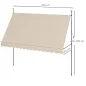 Toldo Manual Retráctil con Manivela 350x120x210-300 cm con Altura Ajustable Impermeable y Anti-UV Arena